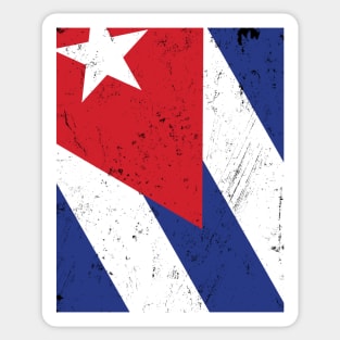 Cuban Flag, Distressed Sticker